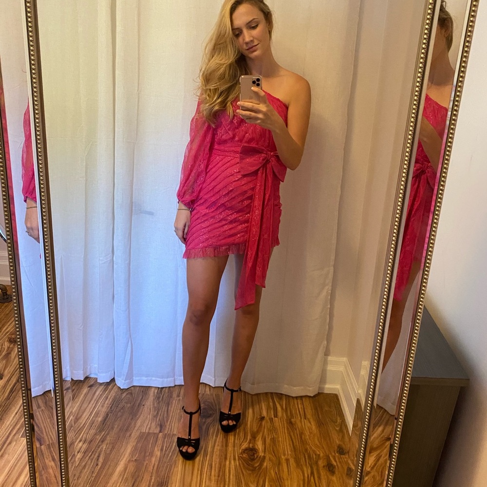 Fun Pink One-Shoulder Dress